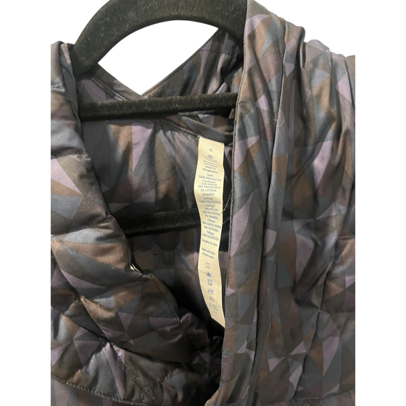 Lululemon Goose Down Hooded Geometric Purple Pullover Jacket Size 4 Casual Gray - Picture 2 of 7